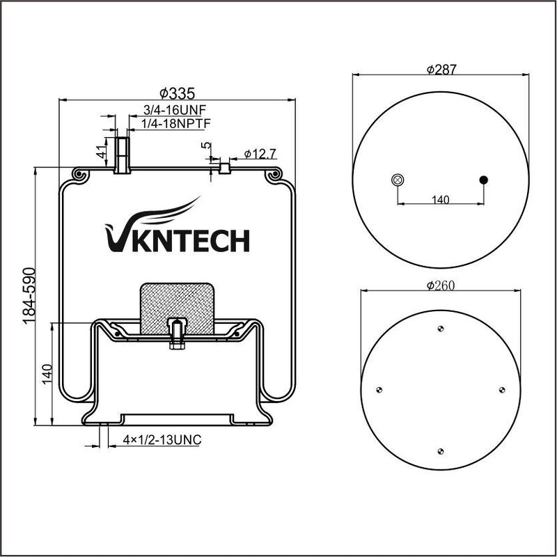 TRAILER AIR SPRING NEWAY 90557163  Contitech 11 10.5-19 A 508  Firestone W01-358-8779 1T19L-9 replaced by VKNTECH 1K8779
