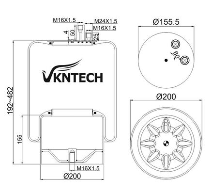 Camion Air Spring per Mercedes Benz A 942.320.04.21 Contitech 4390NP03 Sostituzione da VKNTECH 1K4103 MERCEDES BENZ AIR SPRING ATROS MP2MERCEDES BENZ A 942.320.04.21 Contitech 4390NP03