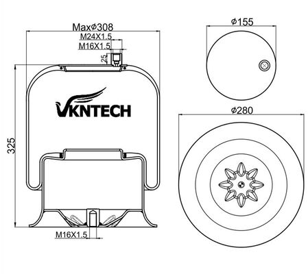 MOLLE ARIA PER CAMION MERCEDES BENZ A 974.320.04.17 A 946.320.04.17 Contitech 4757NP09 Dunlop D13T02 Goodyear 9520 CF Gomma 1VSC30026 206786 SOSTITUITO DA VKNTECH 1K4757-3