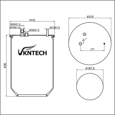 MOLLA PNEUMATICA CAMION PER GRANNING 15709 V.I 5.010.211.724 Contitech 902MB SOSTITUITA DA VKNTECH 1K7013 SENZA PISTONE