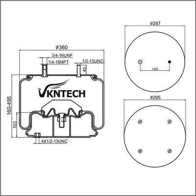 SPRING AIR SPRING SAF del rimorchio 3.229.0030.00 Contitech 912NP01 Firestone W01-M58-8502 1T19F-14/L-14 Sostituito da VKNTECH 1K8502