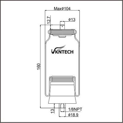 CABINA AIR SPRING NATIONAL SEATING 324662-01 Firestone W02-358-7058 W02-N9-7058 Sostituito da VKNTECH 1S7058