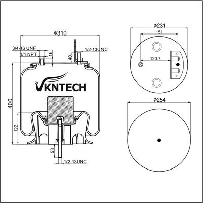 AIR SPRING AUTOMANN AB1DF23I-P1067 Firestone W01-358-1191 W01-358-9875 1T15XR-9 Goodyear 566243165 1R12-432 Sostituzione da VKNTECH 1K9875
