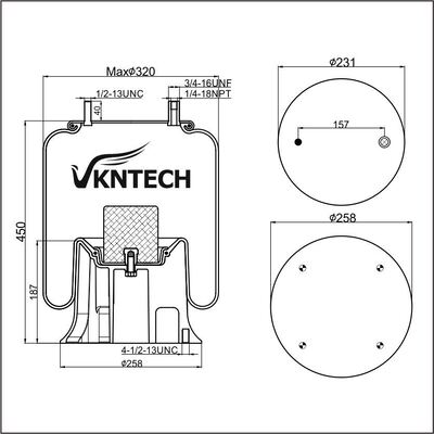 AIR SPRING Contitech 4159NP05 Firestone W01-358-9367 Goodyear 1R12-283/256 Sostituito da VKNTECH 1K9367