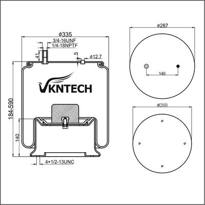 SOFFIETTO ARIA RIMORCHIO NEWAY 90557163 Contitech 11 10.5-19 A 508 Firestone W01-358-8779 1T19L-9 sostituito da VKNTECH 1K8779