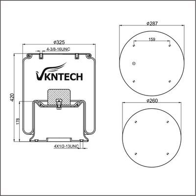 MOLLE ARIA PER RIMORCHIO HENDRICKSON TRAILER S7128 PEERLESS 0550-00080 Contitech 11 10.5-21 A 370 Firestone W01-358-9156 1T19L-11/F-11 Goodyear 1R14-019 1R14-025 sostituito da VKNTECH 1K9156