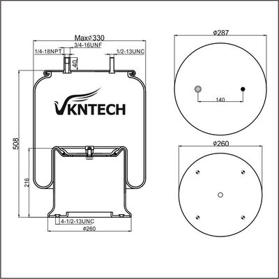 SOFFIETTO ARIA RIMORCHIO NUOVO NEWAY 90557103 Contitech 11 10.5-22 S 750 Firestone W01-358-5505 1T19L-12 Goodyear 1R14-113 566283030 sostituito da VKNTECH 1K5505